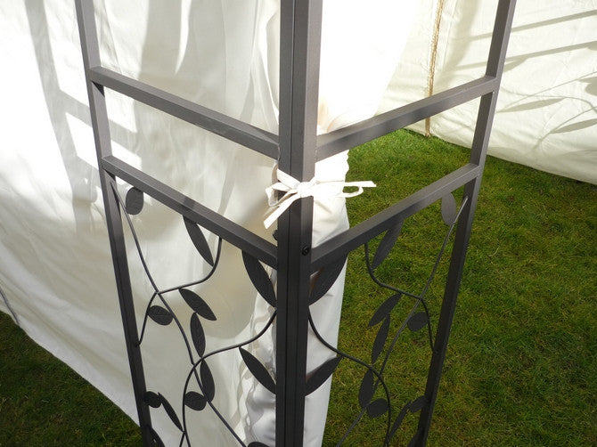 Homebase Lucca 3m x 3m Steel Leaf Patio Gazebo Curtain Set 917056 059245 Leg Attachment