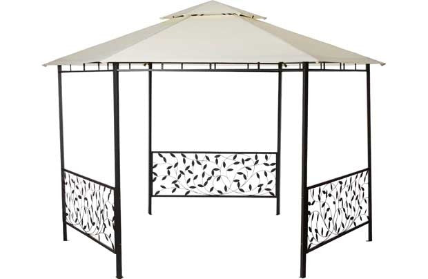 Homebase Lucca 4m Hexagonal Steel Leaf Patio Gazebo Replacement Canopy 242916