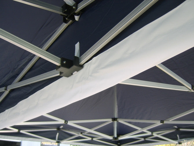 Gazebo Gutter velcroes to inside of gazebo canopy.