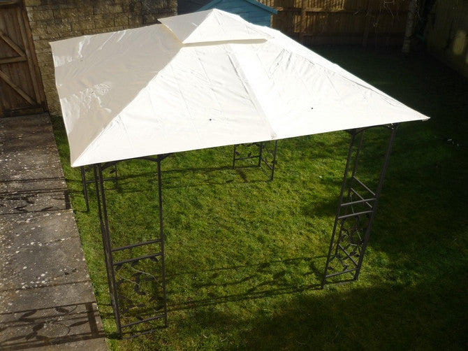 Homebase Lucca 3m x 3m Steel Leaf Patio Gazebo Replacement Canopy 917056 059245 From Above