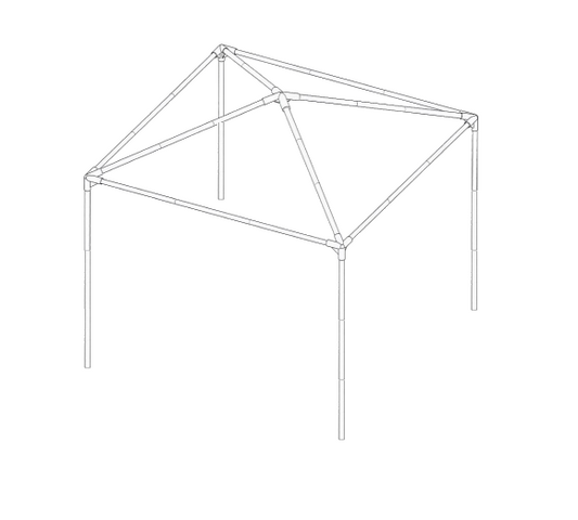 Set of connecting poles for a self assembly garden gazebo
