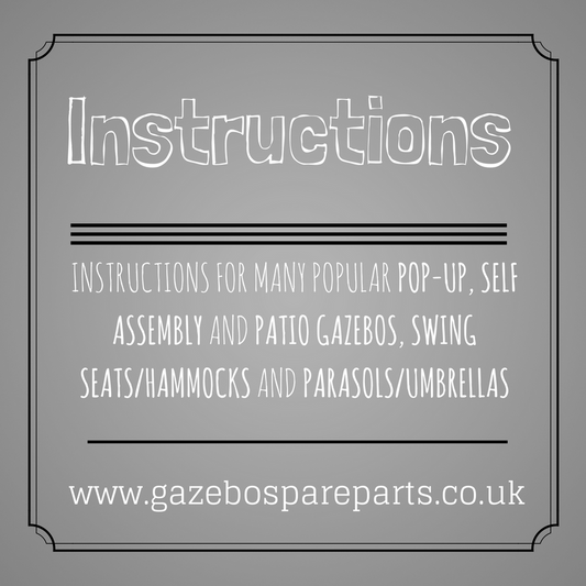 Instructions Database for Pop Up Self Assembly Patio Gazebo Hammock Swing Seat Parasol and Umbrella at Gazebo Spare Parts