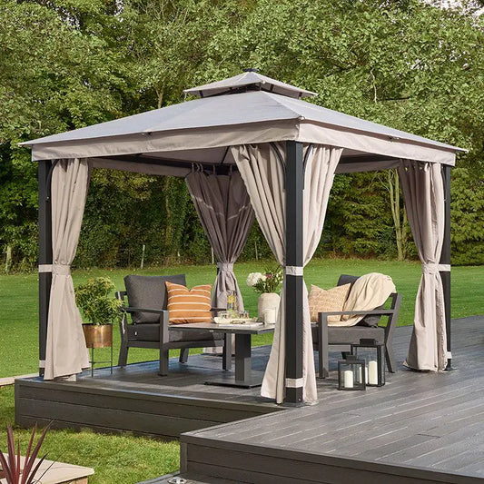 Canopy for 3m x 3m (10' x 10') Garden Must Haves (Norfolk Leisure) Luxury Garden Gazebo with LED Lighting - Two Tier
