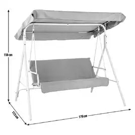 Canopy for Argos Home 3 Seater Garden Swing Chair - Grey 401/6681 - 176 x 113cm