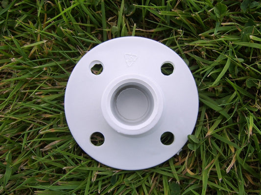 Support plate plastic white foot for self assembly gazebos.