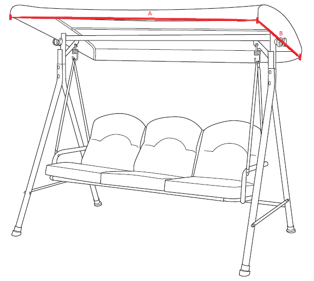 Dobbies Torino Swing chair Measurement guide