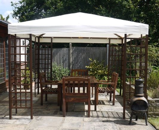 John Lewis 3m x 3m Hardwood Natural Patio Gazebo Replacement Canopy
